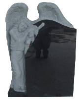 ANGEL LEANING / BLACK GRANITE 